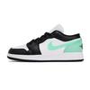 Jordan Air Jordan 1 Low top Vintage Basketball Shoes Men's Black And White Cyan 553558-131(Team85-)