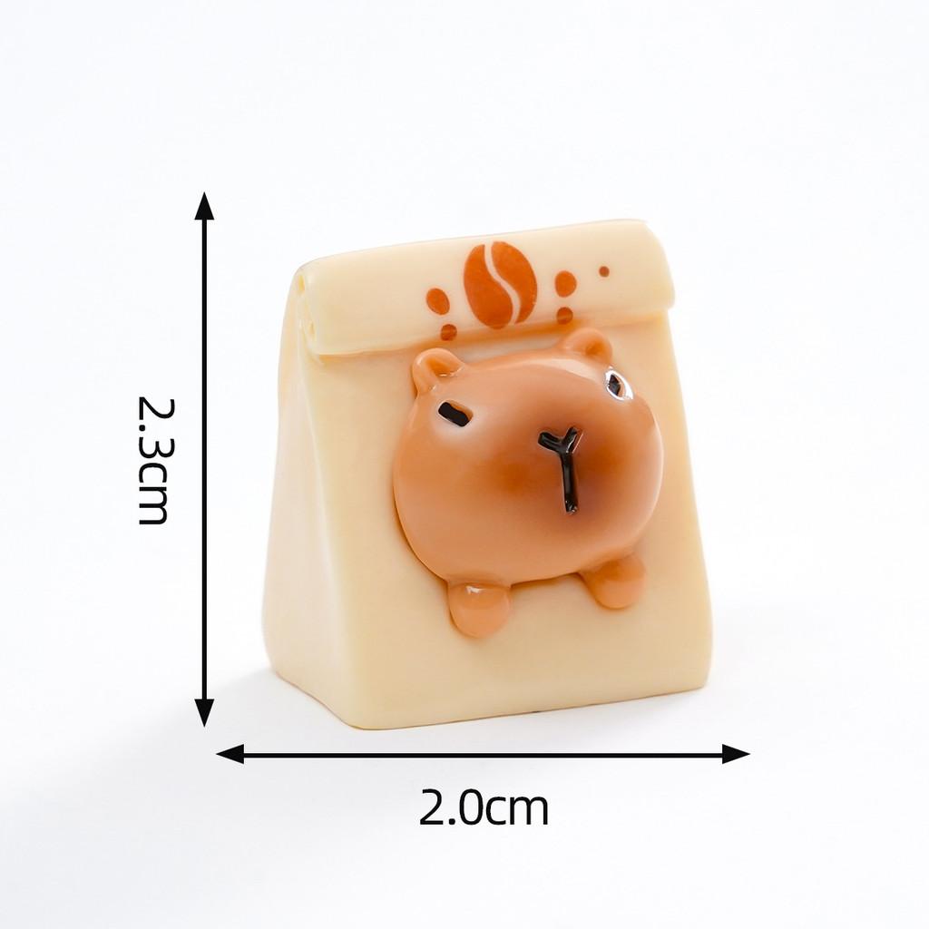7Pcs/set Cartoon Cake Bread Capybara Animal Miniatures Resin Ornaments Fairy Garden Decoration Micro Landscape
