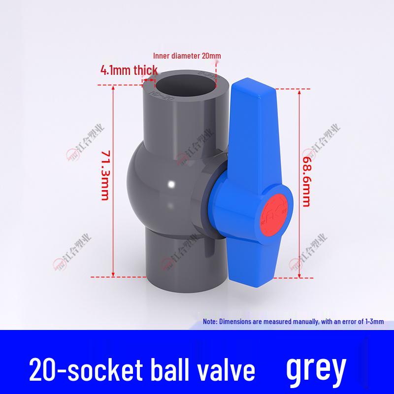 PVC Ball Valve for Water and Fish Tanks - 50mm Threaded Pipe Joint Valve Switch