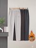 Mom's Fleece-Lined Wool Pants: 2025 Autumn/Winter, Straight Leg, Loose Fit for Middle-Aged & Elderly