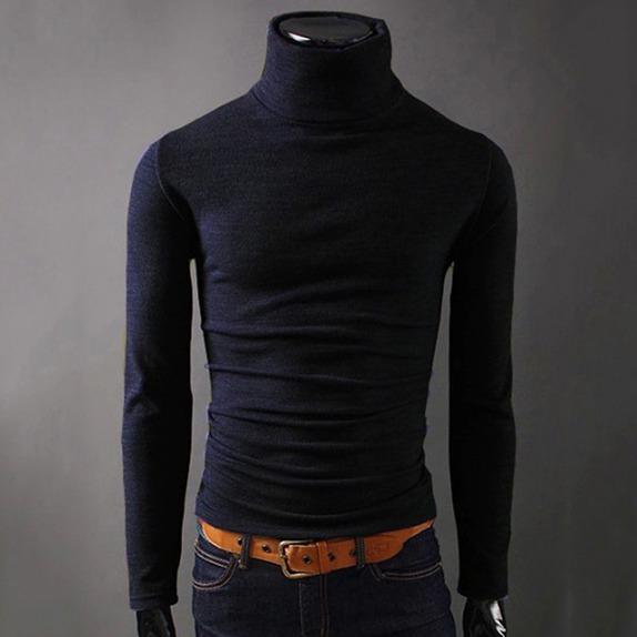 

Мужская черепаха поло Шея Skivvy Водолазка с длинным рукавом Свитер Рубашка