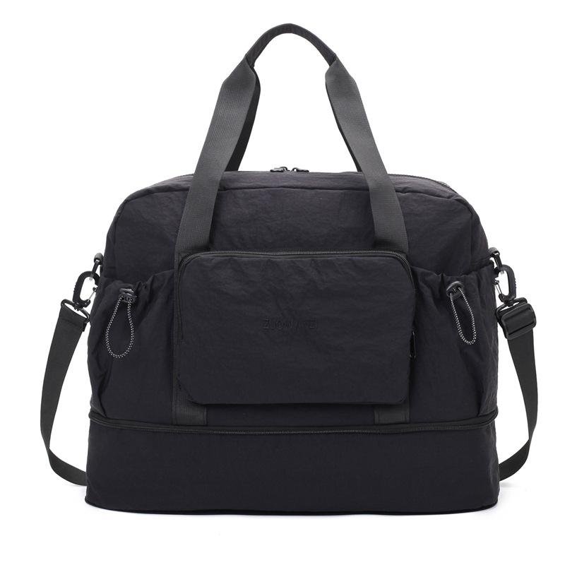 Foldable gym bag with dry and wet separation, expandable travel handbag, single shoulder crossbody travel bag, sports gym bag