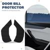 Black PU Leather Car Door Kick Mats Set for Tesla Model Y
