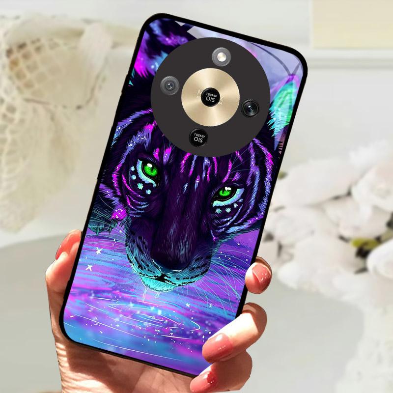 For Honor X9d 5G Case Fashion Painting Tempered Glass Shockproof Phone Case For Honor X9 D HonorX9D Back Cover Fundas Bumper