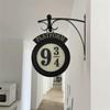Harry Potter Hanging Night Vintage Hanging Wall 9 Platform 3 Decorative Metal Platform Wall Movie Metal 20th Anniversary Gift for Movie Lovers Light,