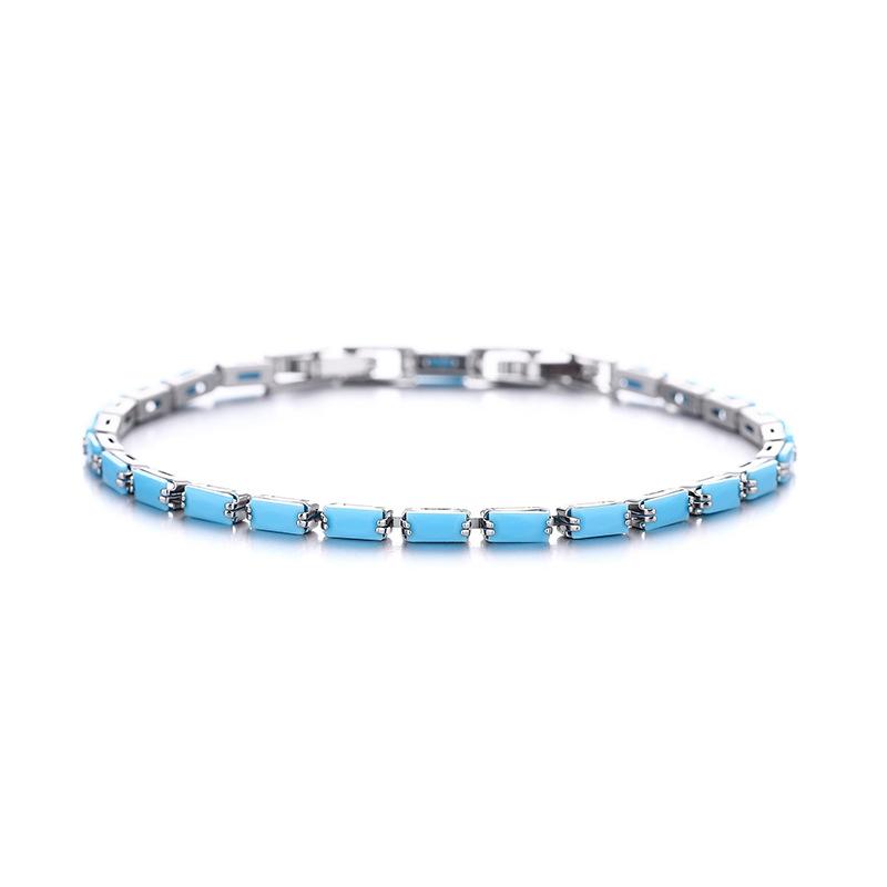 Light Luxury Blue Rectangular Turquoise Bracelet for Women – Premium Elegant Delicate Hand Jewelry
