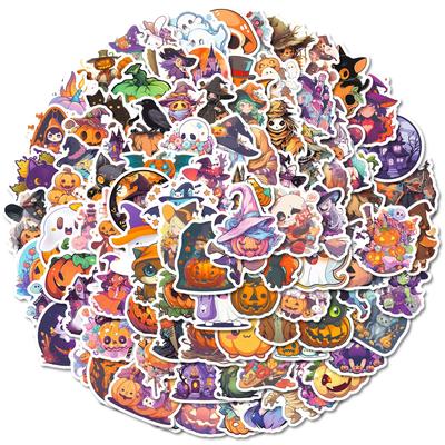100 Halloween Series Pp Waterproof Stickers Cute Graffiti Halloween Dress Up Character Stickers
