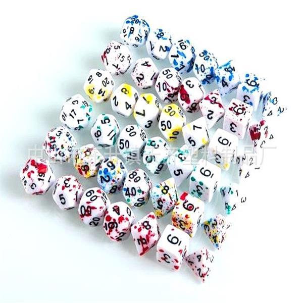 Temperature Sensitive Blood Spot Red & Colorful Earth Role-Playing Dice Set