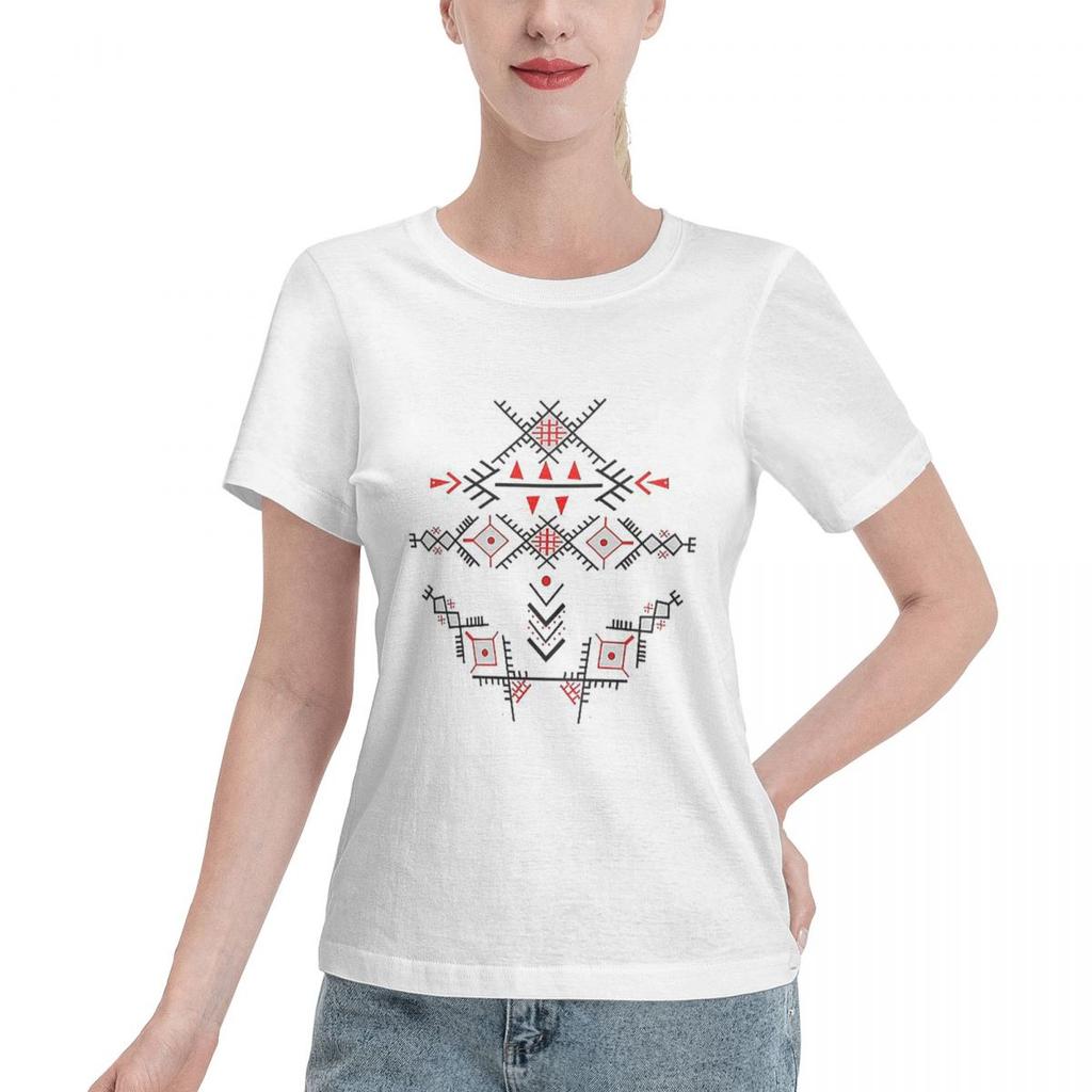 Kabyle Jewelry Amazigh Morocco TShirt Women Short Sleeve T Shirts Round Neck Clothes Cotton Summer Tees Streetwear