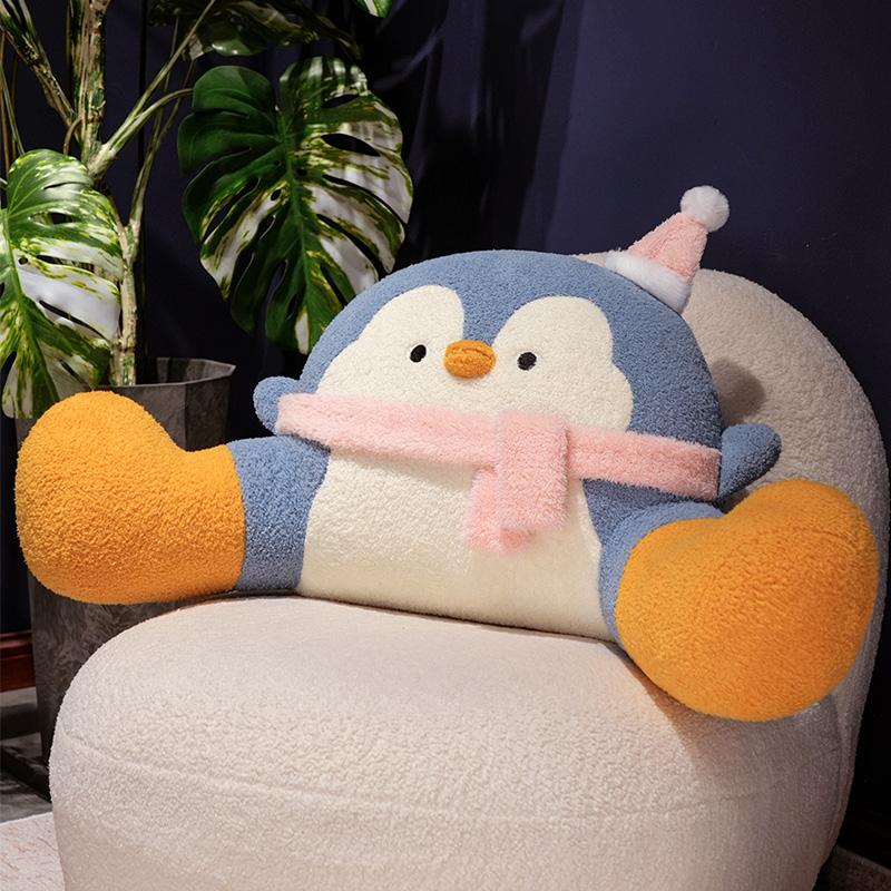 Cartoon bedside soft Animal Penguin Backrest Sofa Cushion Plush Penguin Triangle Pillow On The Bed Gifts