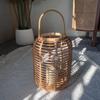 Natural Handmade Rattan Woven Decor - Floor Wind Lamp & Desktop Candle Holder Elegant Ornament for Tea Room Zen Vibe Decoration