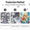 DIY Framed Pearl Painting Kit Cute Goldfish Pattern Sparkling Bead Canvas Creative Handmade Craft Gift for Women and Adults