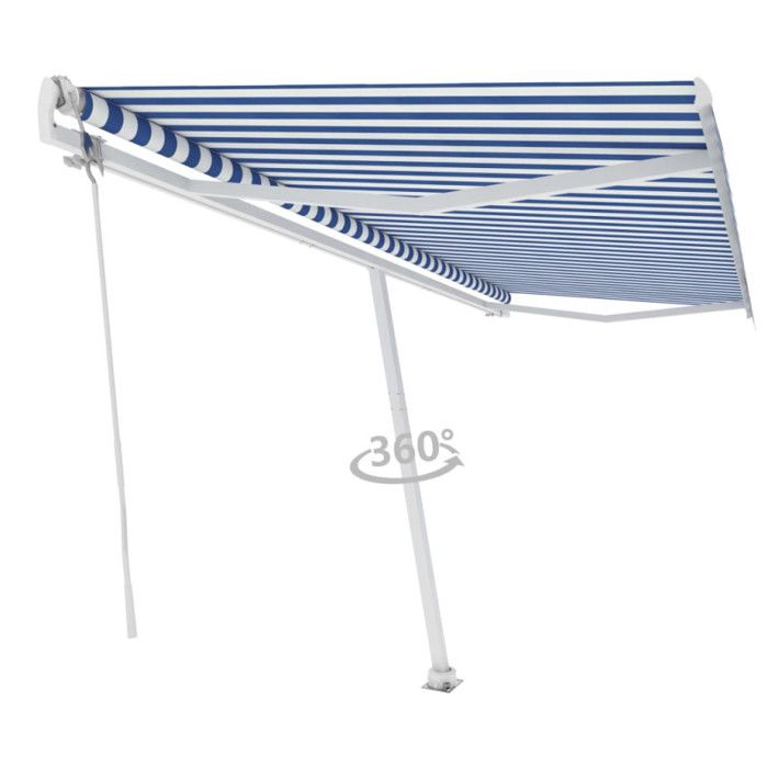 VidaXL Auvent Automatique sur Pied Auvent de Terrasse Store de Balcon Jardin Patio Extérieur Ombrage des Fenêtres 500x350 cm 3069666