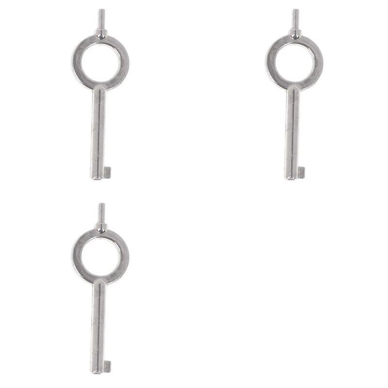 

3X Універсальний плаский ключ-заготовка американського стилю, Спеціальний ключ для замка наручників, Брелок з алюмінієвого сплаву срібний