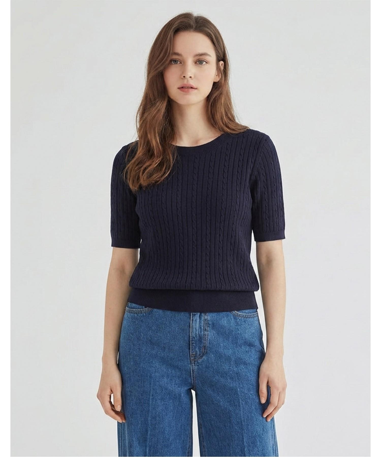 Misens Cable Knit Round Neck_Mb36Kns326Z Pink(Pk)/F(Free)