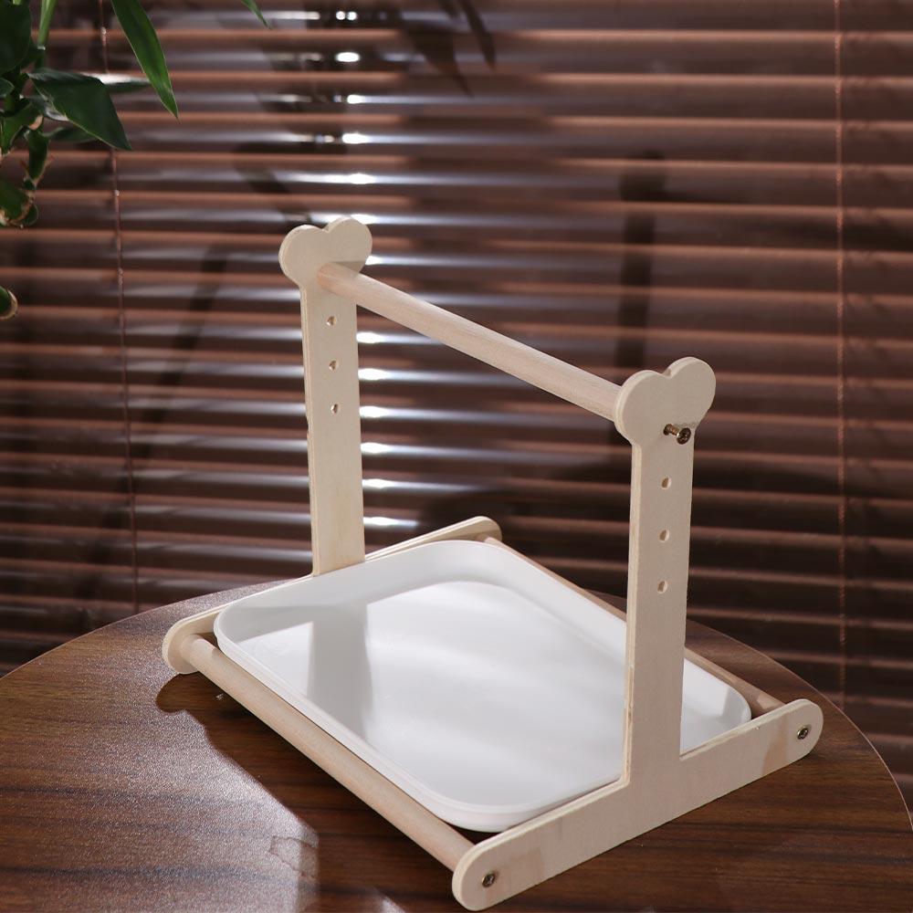 Interactive Parrot Desktop Stand Creative Wooden Parrot Stand  Relieve Boredom
