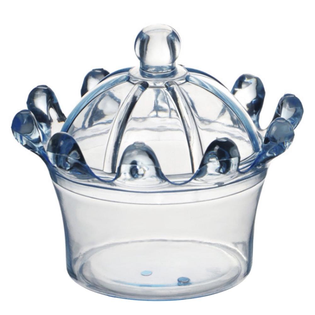 

12PCS Crown Shape Candy Boxes Wedding Favor Party Plastic Candy Gift Box Blue Blue