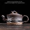 Gilded Iron Glaze Bamboo Coarse Pottery Tea Pot  Old Rock Mud Tea Maker Handmade Retro Kung Fu Tea Set