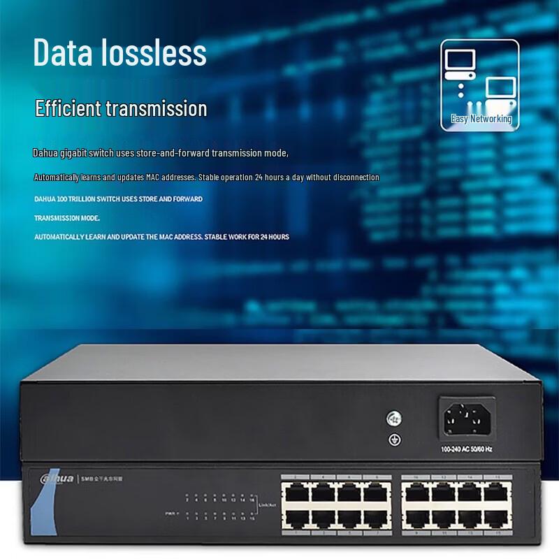 Dahua 16-Port Gigabit Security Network Switch CN plug (adapter included)