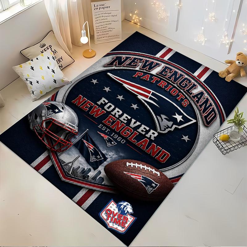 "New England Patriots Logo Sports Rug - Non-slip rug suitable for living room and bedroom sofas"
