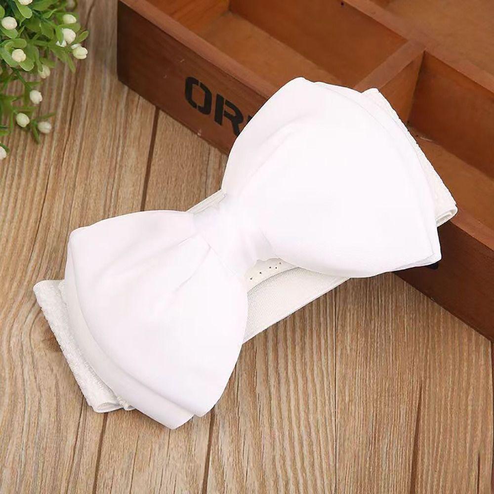 1Pcs Elastic Bow Waistband Big Bowknot Satin Bow Belt New Waist Belt  for Girls Lady Women