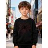 European Sizes Kids' Round-neck Long-sleeve with Cartoon Spider Print, Suitable for Daily Casual Wear and Outdoor Activities