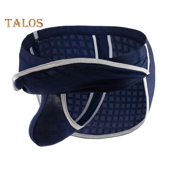 Men Thong Sexy Low-Rise Elastic Waistband Slim Fit Briefs Solid Color Breathable Mesh Panties Daily Wear