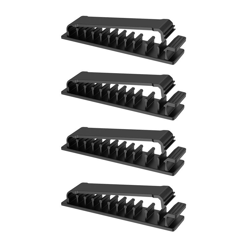 

Багатоцільова самоклеюча пряжка Затискачі для кабелю без цвяхів Пластиковий органайзер для кабелю Затискачі Намотувач Настільний пристрій для шнура Тримач для кабелю 2PCS чорний