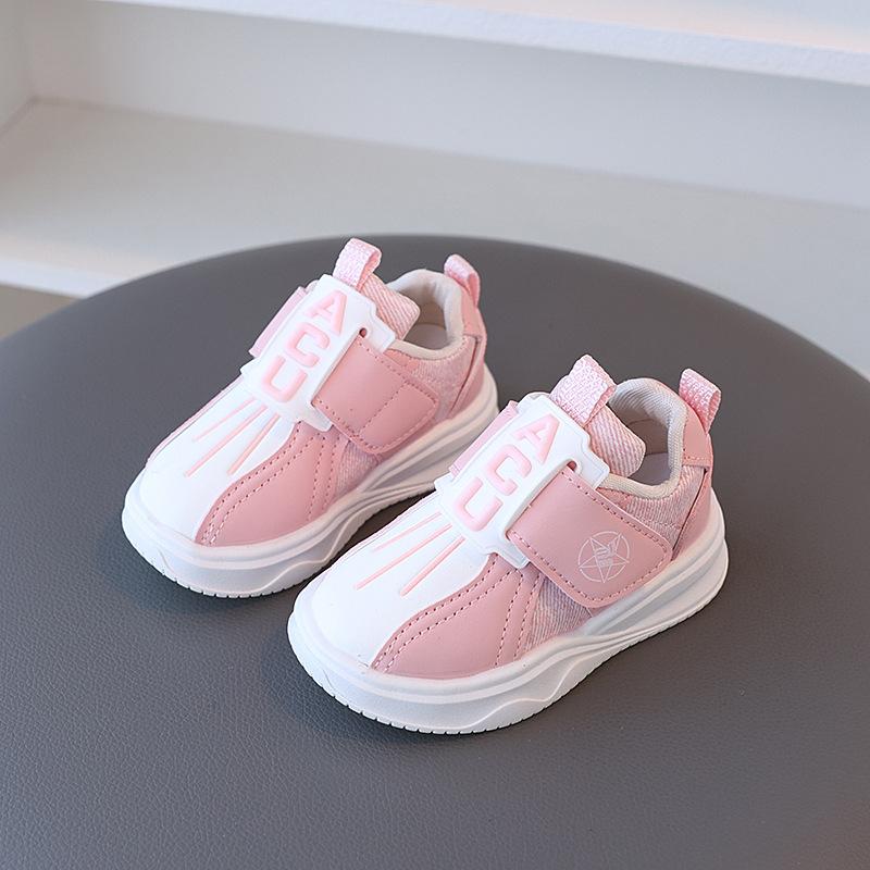 New autumn children's fashion sneakers, casual breathable soft-soled sports shoes, stylish versatile comfortable white shoes