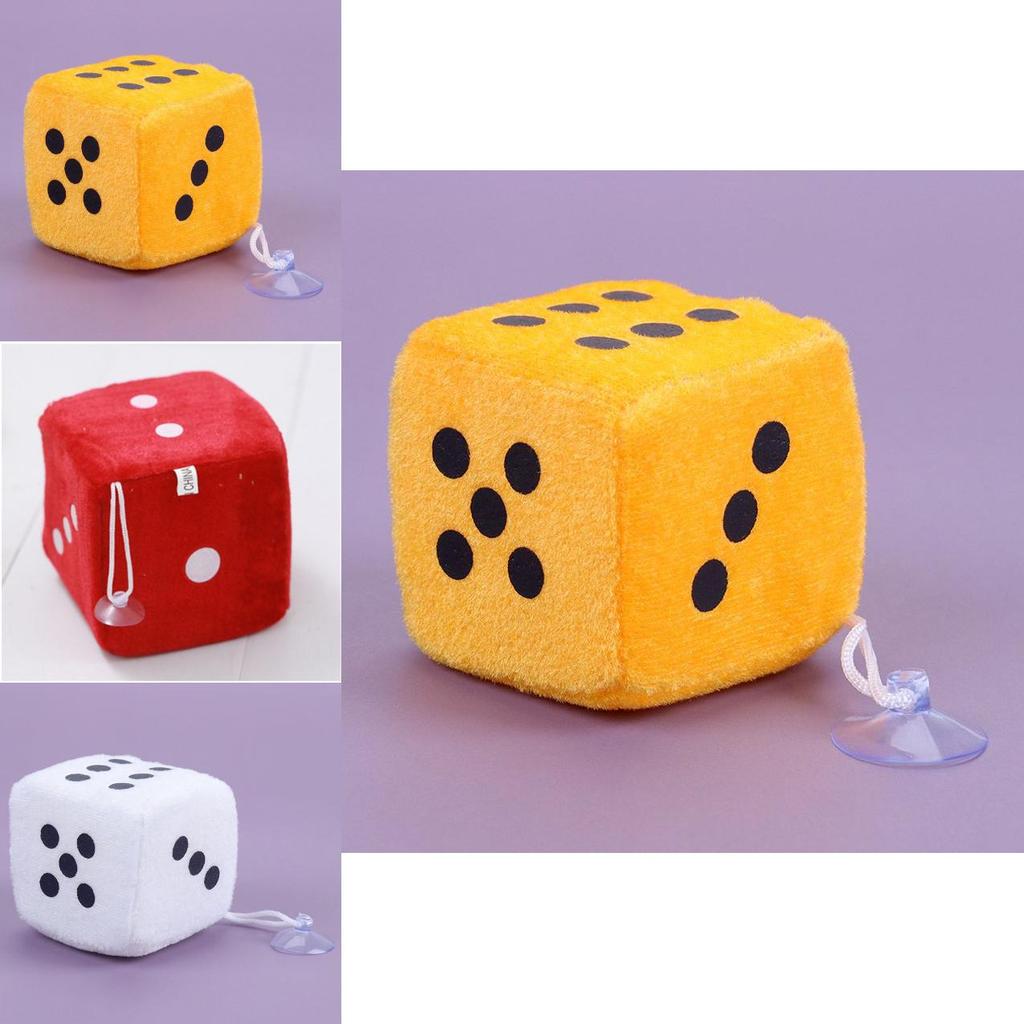 Plush Dice Party Pendant Soft Fluffy Car Decoration
