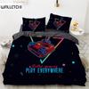 Game Duvet Cover Set Microfiber Colorful Gamepad Print Bedding Set Boys Teens Video Game Gamepad Play Everywhere Comforter Cover