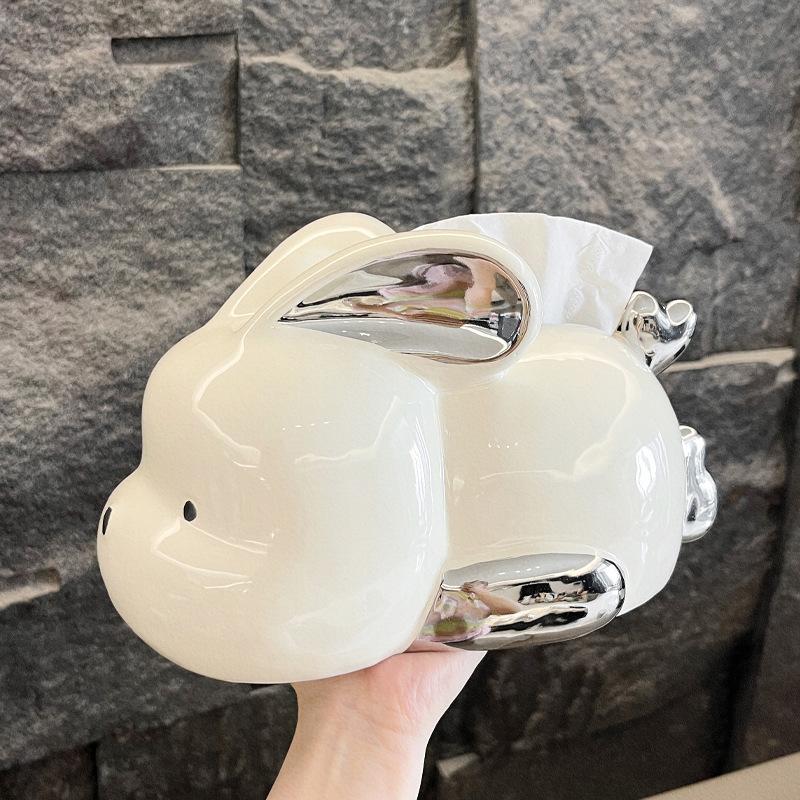 

Милый кролик коробка для салфеток гостиная обеденный стол керамические салфетки коробка креативная коробка для хранения салфеток украшение дома искусство