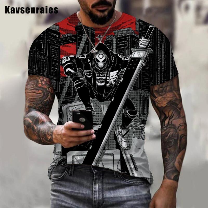 Men Women Fashion Harajuku 3D Samurai Printed T-shirt Casual Cool Trendy Large Size Short Sleeve O-Neck T-shirt