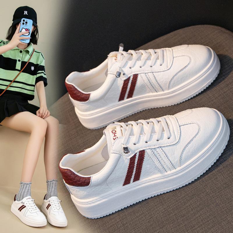 Soft-soled German training shoes women's 2026 spring and autumn new versatile leather platform women's casual sports shoes