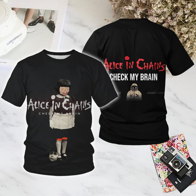

Popular Rock Alice In Chains T-shirts Male 3D Print Men Women Hip Hop Trend Short Sleeve O-Neck Tees Summer Streetwear Tops XS