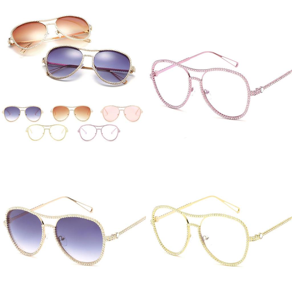 Occhiali da Sole Quadrati Oversize da Donna Glamour con Lussuoso Design della Montatura Bling