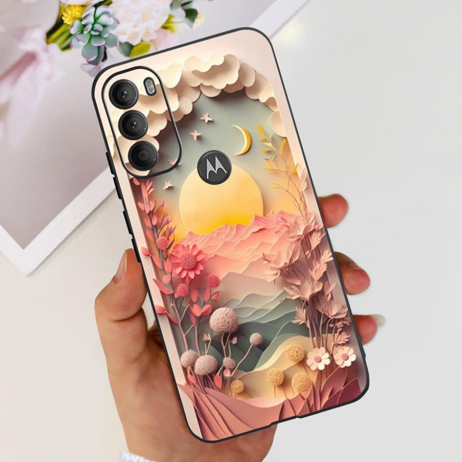 Lovely Printing Case For Motorola Moto G71 5G Soft TPU Black Silicone Back Cover For MOTO G71 G 71 5G XT2169-1 Phone Cases