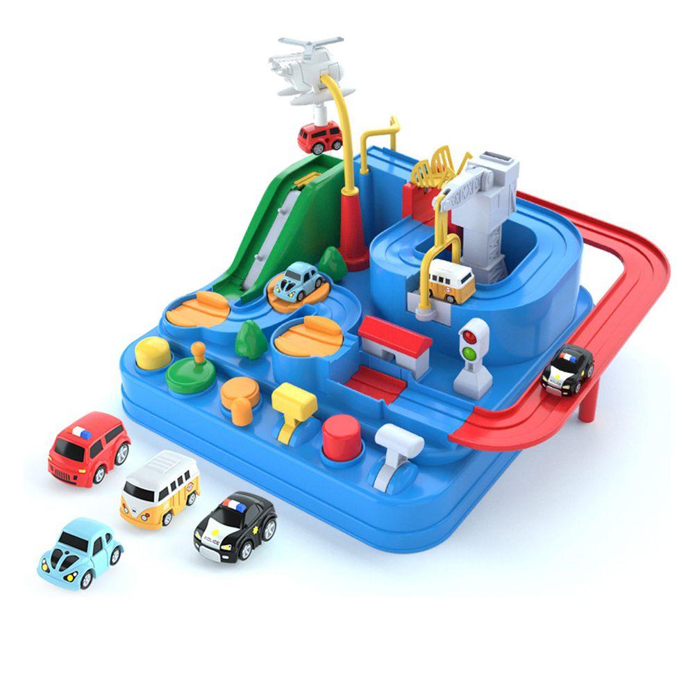 Abenteuer Schienen Autorennen Spielzeugset für Kinder Kein Akku erforderlich Auffällig Verschiedene Herausforderungen