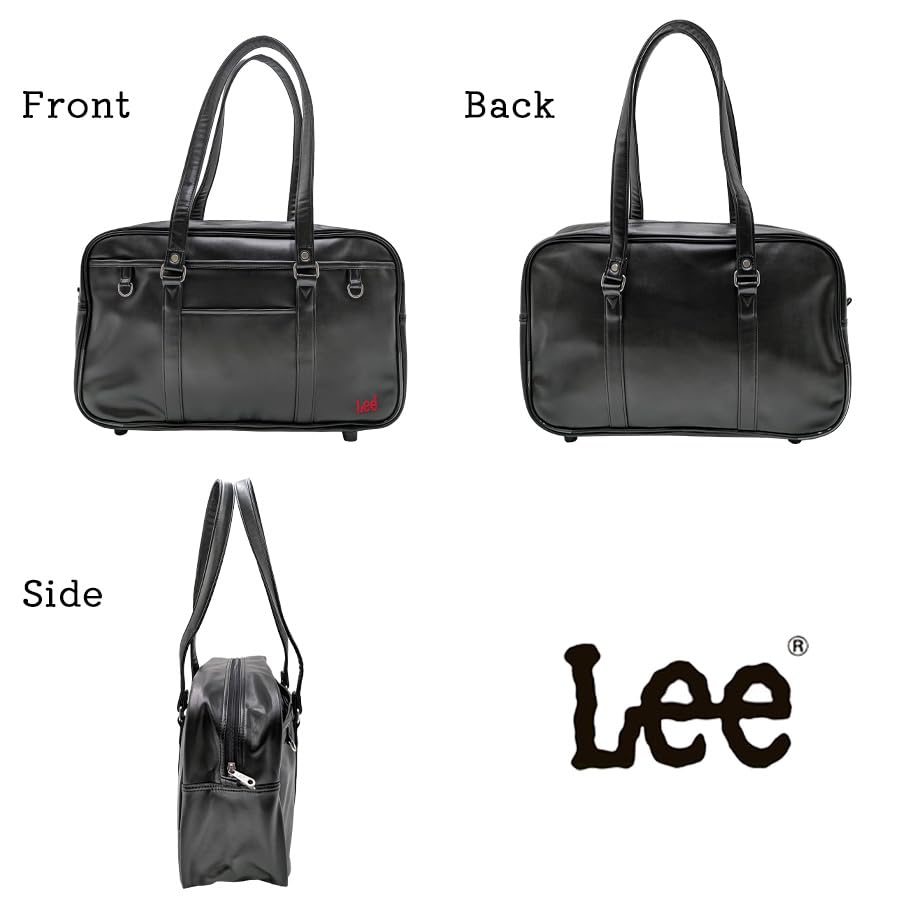 School Bag Boston Bag A4 Synthetic Leather School Bag Unisex Commuting School Club After School Celebration Simple Shoulder Bag Dark [Lee] 320-4882