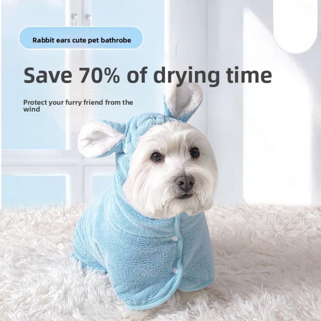 Haustierspezifischer Bademantel, Schnelltrocknendes Absorbierendes Handtuch, Super Absorbierendes Wischtuch für Katzen und Hunde, Universell für Katzen und Hunde