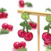 Trendy Acrylic Red Cherry Women's Earrings Cute Fashion Transparent Fruit Drop Earring Sweet Jewelry Birthday Gift