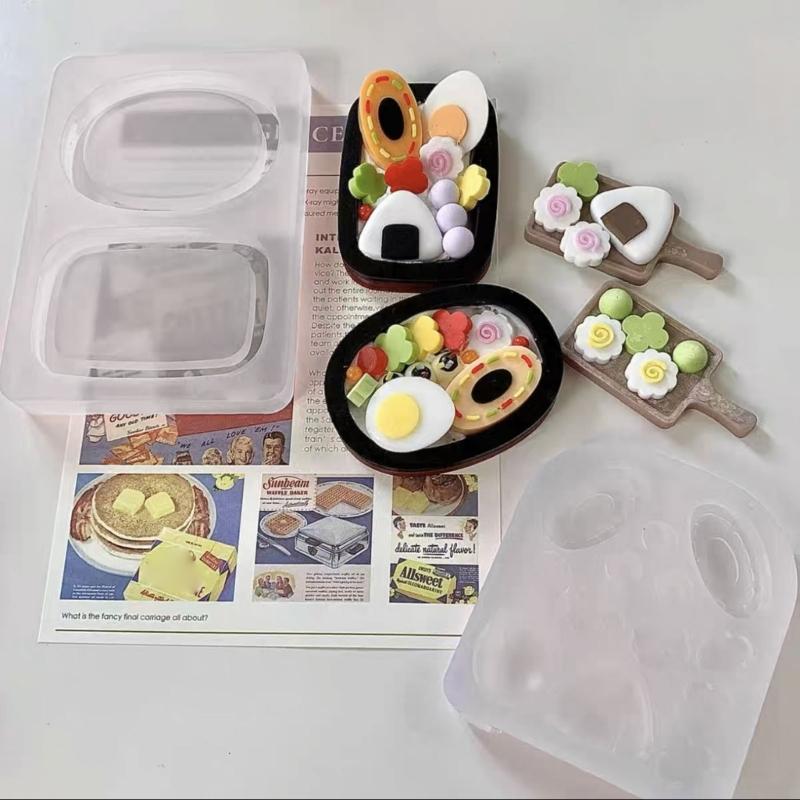 Silicone Lunch Box Molds Bento Box Accessories Resin Molds Food Fruit Epoxy Casting Mold DIY Craft Crafting Game Molds