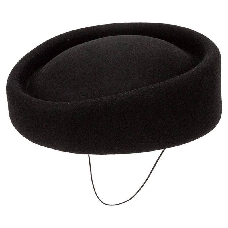 Professioneller Woll-Flugbegleiterhut Traditionelle Flugbegleiterkappe für Damen Uniformpassendes Accessoire Kopfbedeckung