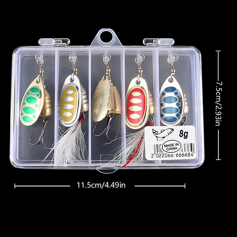 5Pcs Fishing Spinner Lure Set Durable Zinc Alloy Metal Spoons With Vibrant Action For Trout Carp Fishing Accessory Kit