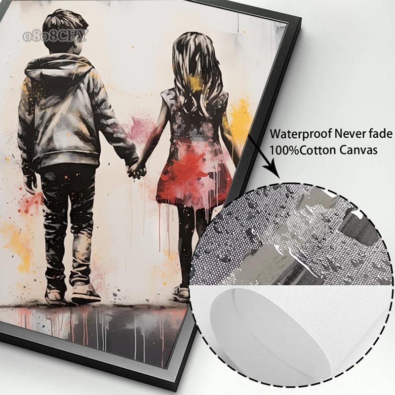 Banksy Chlapec Dívka s balónkem Street Art Plakáty Tisky na plátno Pop Graffiti Art Malba na plátno Cuadros Nástěnné umění Domácí dekorace