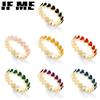 Trendy 7 Colors Geometric Round Colorful Paint Heart Rings for Women Girl Chic Oil Drip Size 7 Index Finger Ring Jewelry