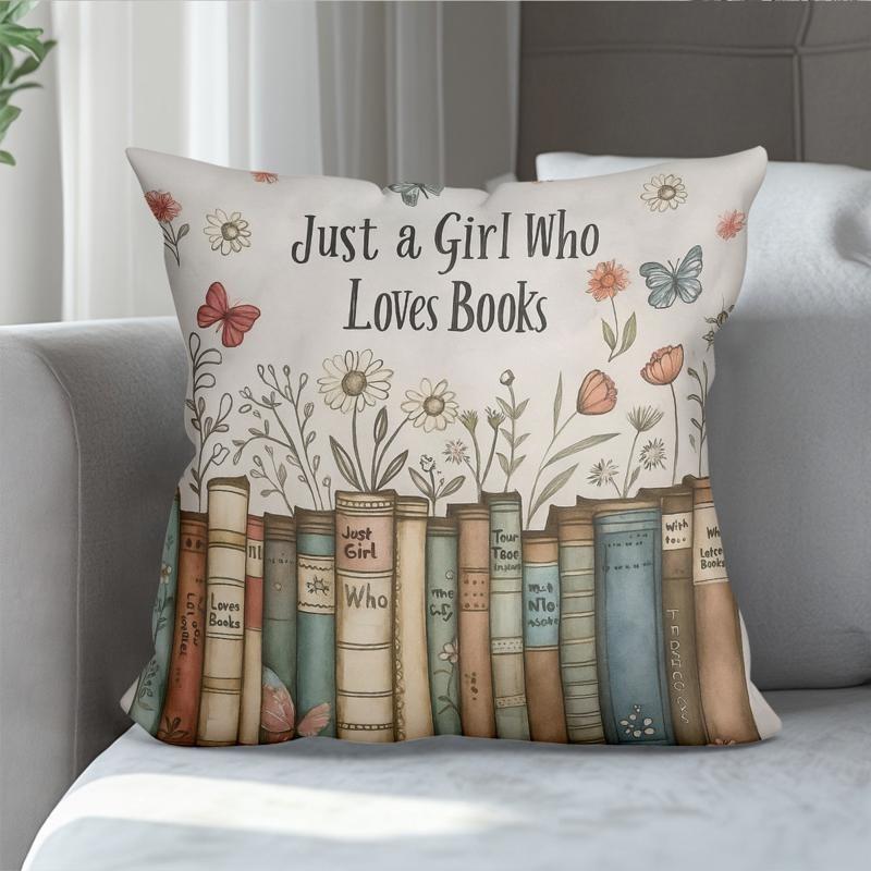 1 девушка, которая любит только книги, наволочка 40x40cm/16x16inch