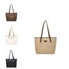 Elegant Black White Brown Khaki Pu Tote Bag For Women Modern Urban Fashion Style