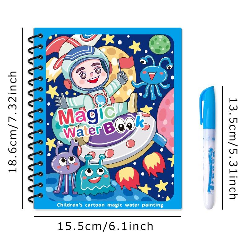 1 Set Water Painting Book Reusable Montessori Coloring Book Magic Pen Draw With Water Creative Graffiti Manual Gift Boy Girl ZYF