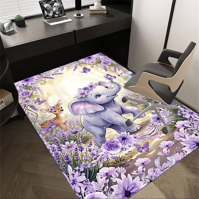

1PC Elephant Non-Slip Floor Carpet Compatible for Office&Living Room&Bedroom&Dining room - Soft & Pattern, Vibrant Colors-H0344 60cm by 90cm